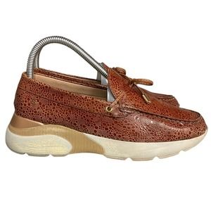 B Andria-D Platform Croc Embossed Leather Loafers Shoes Brown Size 37‎ Comfort